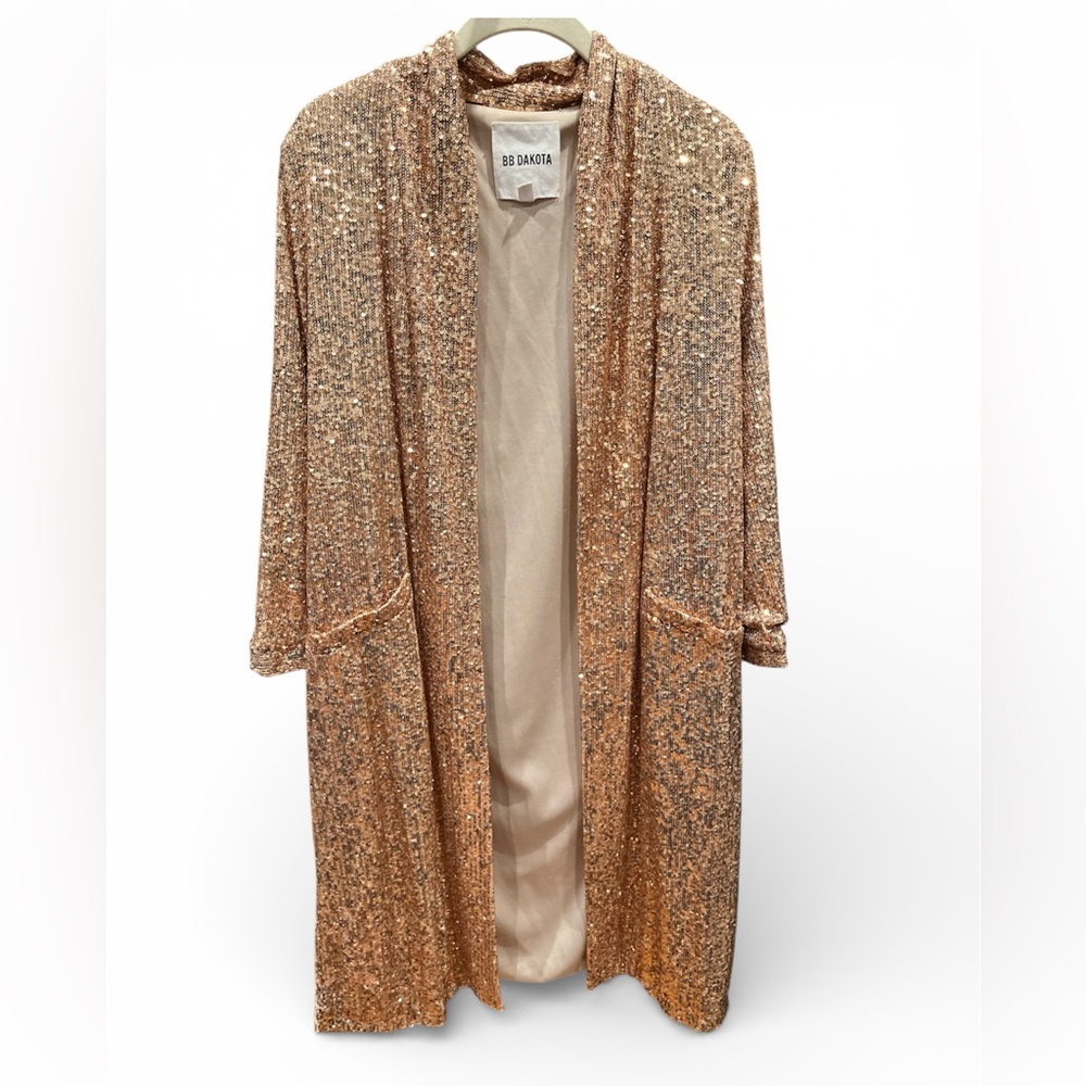 BB Dakota Dulcinea Sequin Duster Jacket Women size Small Anthropologie - Picture 2 of 8